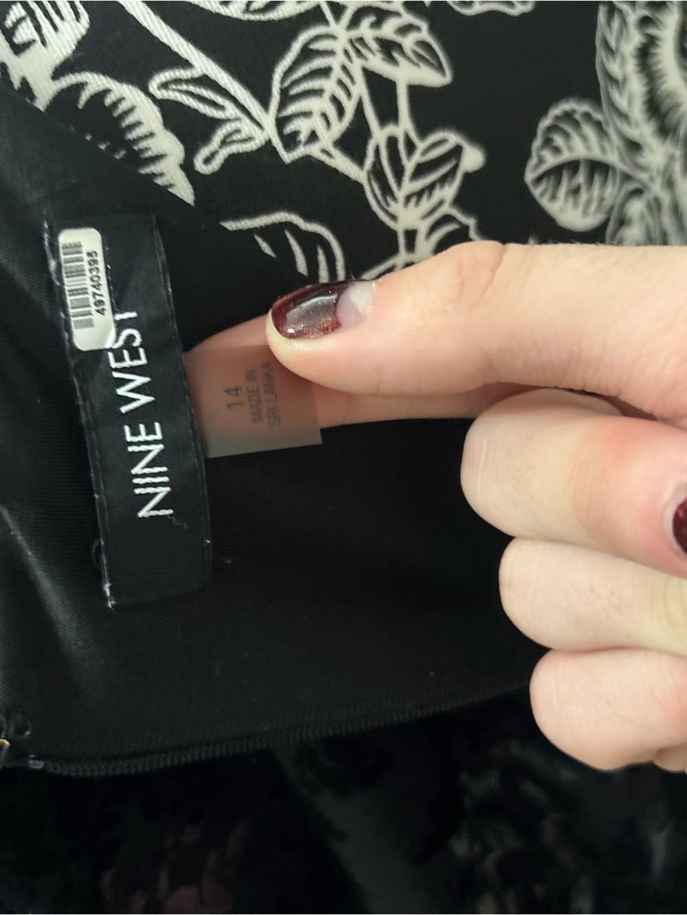 Nine West Black Floral Bell-Sleeve Dress - Picture 3 of 3